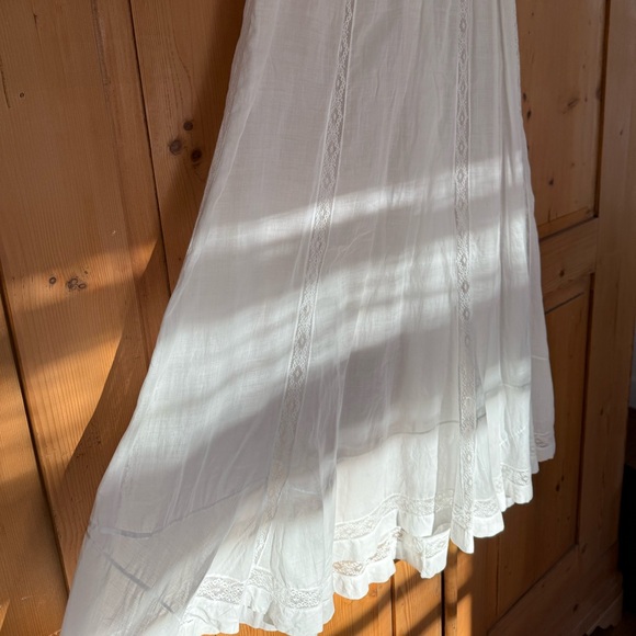 Antique Edwardian 1910s Era Long White Cotton Skirt - Picture 8 of 12